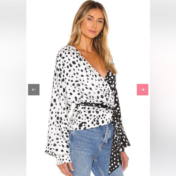 NWT LPA Dolman Wrap Top in Austin Print Size XS with Defects $178 (4-18) - Picture 2 of 5